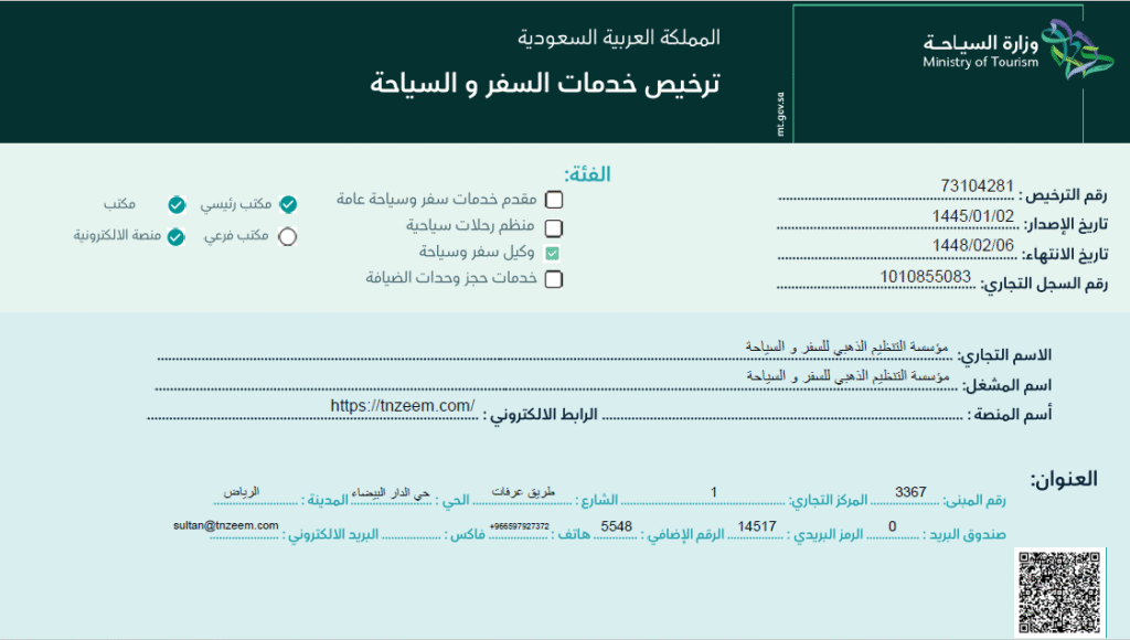 tourism license 1